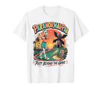Paranormal Par Summerween Skeleton Mini Golf Value Graphic T-Shirt, Men, White, S