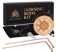 PARANORMIC Copper Dowsing Rods & Pendulum Board Kit with Mat & Quartz Crystal - Set of 2 - Discover Paranormal Secrets