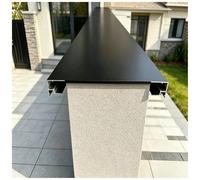 Parapet Wall Coping Board, Yard Deck Patio Perimeter Walls Covering Plate with Light Channels, Aluminum All-Weather Protection Cap for Kitchen Islands(Fit 257mm(10.12") W,1m L)