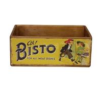 Paraphernalia Bisto Wooden Crate - 32cm wide x 19cm deep x 12cm high - Classic Brands Oldies Wooden Storage Crate - Vintage Style Rustic Finish