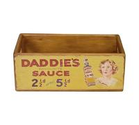 Paraphernalia Daddies Wooden Crate - 27cm wide x 15cm deep x 10cm high - Classic Brands Oldies 2 - Wooden Storage Crate - Vintage Style Rustic Finish