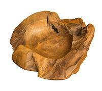 Paraphernalia Solid Teak Root Wood Bowl - 30cm x 30cm x 9cm - Natural Shape (Part of Our Reclaimed Rustic Solid Teak Root Wood Range)
