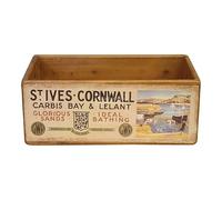 Paraphernalia St Ives Cornwall Wooden Storage Crate - Vintage Style Rustic Finish - Size 3 - 30cm wide x 17cm deep x 11cm high
