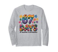 Parapro 67 Days Making A Difference Autism Teacher Support Long Sleeve T-Shirt