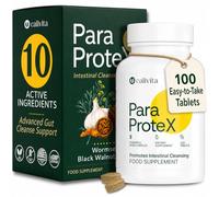 ParaProteX Cleanse for Humans | Wormwood Black Walnut and Clove Complex | 10 Active Herbal Ingredients | Comprehensive Gut Cleanse & Digestive Support Formula | 100 Vegan Tablets
