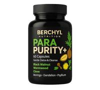 ParaPurity+ Herbal Detox & Gentle Cleanse, Gut Health & Digestive Support Supplement - Black Walnut, Wormwood, Clove, Psyllium, Moringa & Dandelion, Colon Cleanse, 60 Vegan Capsules