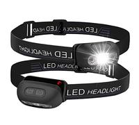 PARAROSE LED Rechargeable Head Torch, Mini Portable Various Lighting Modes, Hiking Running Adventure Headlamp, Adjustable Headband, 2 Pack Super Bright USB-C Rechargeable Black [Energy Class A+++]