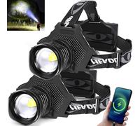 PARAROSE Rechargeable LED Headtorch 100000 Lumen, Super Bright headlamp Torch with 5 Lighting Modes, IPX6 Waterproof, Zoomable Headlamp for Camping, Hiking, Fishing, Biking, Running