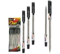 PARAS 5 x 0.7mm Oggy Biros Ball Pens BLACK Ink Fine Tip Ballpoint Pens Smooth