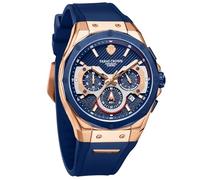 Paras Crown Watches for Men Luxury Japanese Quartz Movement Chronograph Analog Watch Stainless Steel Case 5ATM Waterproof Mens Watches, blue, Sports
