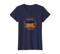 Paras Make Learning Happen Inspiring Teacher Gift T-Shirt, Women, Navy, 3XL