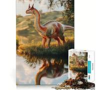 Parasaurolophus Dinosaur by The Lake 1000 Piece Jigsaw Puzzles for Adults Jigsaw Brain Play Relax Mind Sharp Edge Premium Gift (38x52cm)