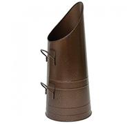 Parasene Heavy Duty Anthracite 23" Coal Hod, Bucket Scuttle Black Bronze Galvanised High Quality for Fireplace Fire Side with Shovel and Poker (Bronze Coal Hod)