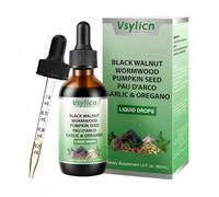 Parasite Cleanse Tincture for Humans Wormwood Black Walnut Liquid Drop - w/Pumpkin Seed,Oil of Oregano & Shilajit - for Gut Detox Cleanse and Digestive - Vegan & Alcohol-Free 60ml Supplement