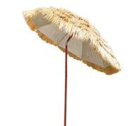 Parasol,1.8M Cantilever Balcony Parasol, 8 Ribs Wood Garden Umbrella Hawaiian Style Water Repellent with Carrying Bag For Beach/Pool/Patio Sun Shade Tent