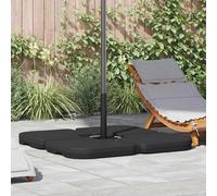 Parasol Base Black Plastic 4-Part 50x50x7.5cm Water/Sand Fill Heavy Supports 3m