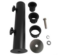 Parasol Base Bracket Tube Screw Rod Accessories with 3 PVC Pipe Sleeves for Outdoor Patio Garden Umbrella Support Stand Stainless Steel Black, 9 Pieces