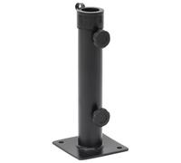 Parasol base Matt black Steel 12.5x12.5x30.5cm Adjustable Ø38/48mm Deck Stand UK