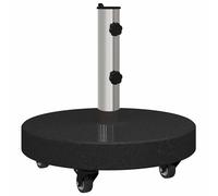 Parasol Base Manual Granite and Stainless Steel Outdoor Shade Solutions vidaXL
