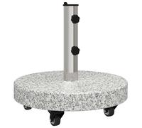 Parasol Base Manual Granite and Stainless Steel Outdoor Shade Solutions vidaXL