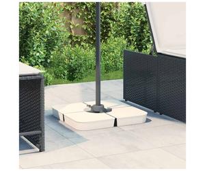 Parasol Base Set 4pcs White PP 100x100x11cm Sand-Fillable 100kg Stable Universal