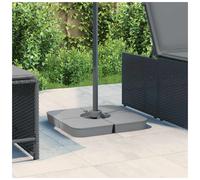 Parasol Base Set Light Grey PP 100x100x11cm 4pc Sand-Fillable Stable Outdoor Use
