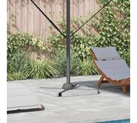 Parasol Base Silver Steel 23x15.5x6cm Heavy Duty Outdoor Umbrella Stand Anti-UV