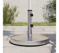 Parasol Base Silver Stainless Steel & Concrete 48x41cm 25kg Double Knob 4pcsFeet