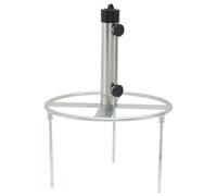 Parasol base Silver Steel 39.5cm Ø x 55cm H with Ground Spikes & Ring for poles