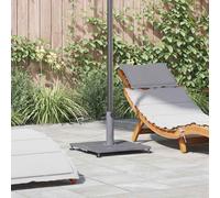 Parasol Base Square Steel Dark Grey Wood Look 45x45x31cm Outdoor Stable UVproof