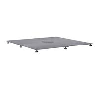 vidaXL Parasol Base Dark grey wood look 100 x 100 x 4 cm Steel