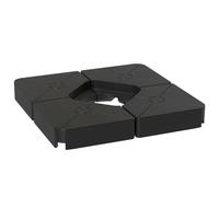Parasol Base Weights Black HDPE 80x80x10.5cm Stacked Plates 64kg Sand/55kg Water