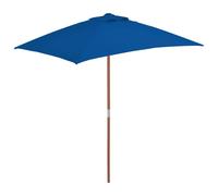 Parasol Blue 150x200cm Laminated Bamboo & Hardwood Pole Outdoor Umbrella 6-Ribs