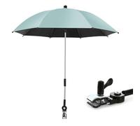 Parasol Buggy, Universal Pram Parasol, UV Protection 50+, Rain or Sunshine, with Bracket and Spring, Angle Adjustable, 75 cm Diameter, Baby Pram Umbrella with Umbrella Handle (Green)