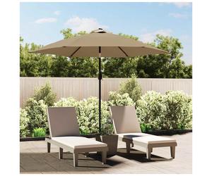 Parasol Canopy Taupe 300cm Polyester UV-Proof Outdoor Replacement Cover 6-Rib XL