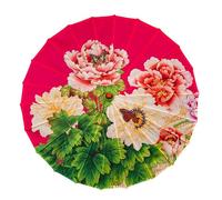 Parasol Chinese Style Classical Oil Paper Umbrella Rainproof Umbrella, Parasol Pendent Floral Mulitcolor Paper and Bamboo Painted Paper Parasol (T)
