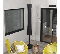 Parasol Cover Patio Cantilever Cover Banana Umbrella Protector with Zipper Outsunny Black One Size