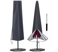 Parasol Cover Waterproof 600D - Heavy Duty Garden Parasol Cover Fit for 2.5m 2.7m 3m Large Outdoor Umbrella - Anti-UV Windproof Patio Umbrella Protection Cover With Zip