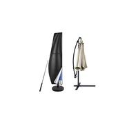 Parasol Cover with Rod, Cantilever Parasol Protective Cover fit for 2-3m Waterproof UV-Block Windproof Large Umbrella Cover with Zip and Storage Bag