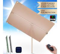 Parasol Garden Umbrella Outdoor Tilt Canopy Tent Patio Sun Shade Polyester Taupe