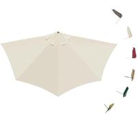 Parasol Half Round Replacement Cover 270/300cm 5 Struts Umbrella for Outdoor Use Canopy Waterproof(Beige,300cm/10ft)