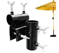 Parasol Holder for Deck Mounting, Clamp Mount for Parasol on the Railing, Umbrella Clamp Device - Balcony, Patio, Backyard, Garden, Outdoor, Apartment