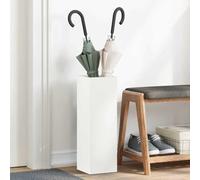 Parasol Holder Metal White 15.5 x 15.5 x 49 cm with Storage Space and Drip Tray for Hallway, Entrance Area, Office and Foyer Practical Umbrella Shelf and Order