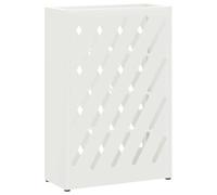 Parasol Holder White Steel 28 x 12 x 41 cm with Drip Tray and Storage Space for Hallway Hallway Office Entrance Area for Tidy Storage of Umbrellas and Walking Sticks