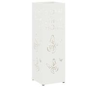 Parasol Holder with Storage White 15.5 x 15.5 x 49 cm Metal for Hallway Entrance Area Office Practice Hotel Restaurant with Drip Tray Water Catcher and Umbrella Shelf