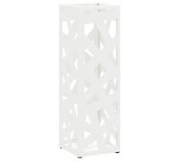 Parasol Holder with Storage, White, 15.5 x 15.5 x 49 cm, Metal, Umbrella Stand for Hallway and Entrance Area, Umbrella Stand with Umbrella Shelf and Drip Tray for Office and Home