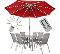 Parasol Lights Patio Umbrella Lights Strings 104 LED Waterproof Battery Operated 8 Modes with Dimmable Remote Control Timer for Party Halloween Lamps Deck Camping Tents Outdoor Decor