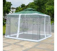 Parasol Mosquito Net Cover Bug Netting Cover, Garden Umbrella Net Cover Adjustable 9ft-10ft Mesh 300x300x250cm Black White(White)