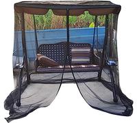 Parasol Mosquito Net Cover Bug Netting Cover, Outdoor Swing Chair Net Black 1.25x1.55-2.05M Polyester Mesh Zipper Design(W1.25*L2.05 M)