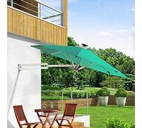 Parasol,Outdoor, 2.5m Round, Wall-Mounted, Foldable, Umbrella, Angle Adjustable, Aluminum Alloy, Suitable For Backyard Outdoor, Garden And Terrace